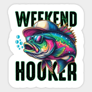 Weekend Hooker Colorful Fish Bass Fish Funny Dad Fishing Sticker